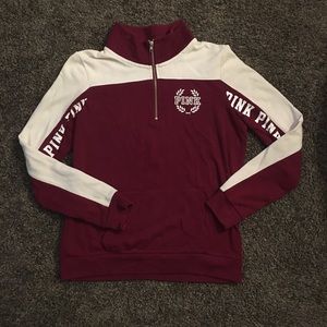 VS Pink Maroon Quarter-zip